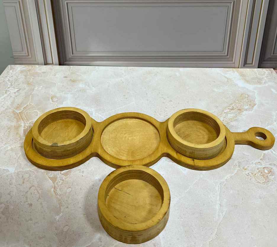 اردوخوری چوبی 3 تیکه دایره