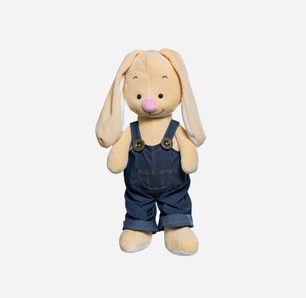 عروسک خرگوش لباس جین پسر یانیک 37 سانت