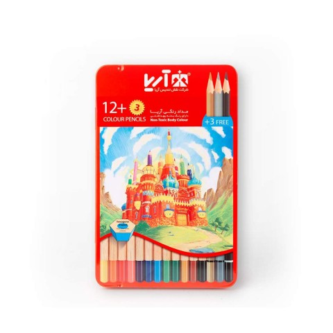 مداد رنگی 3+12 رنگ فلزی3021