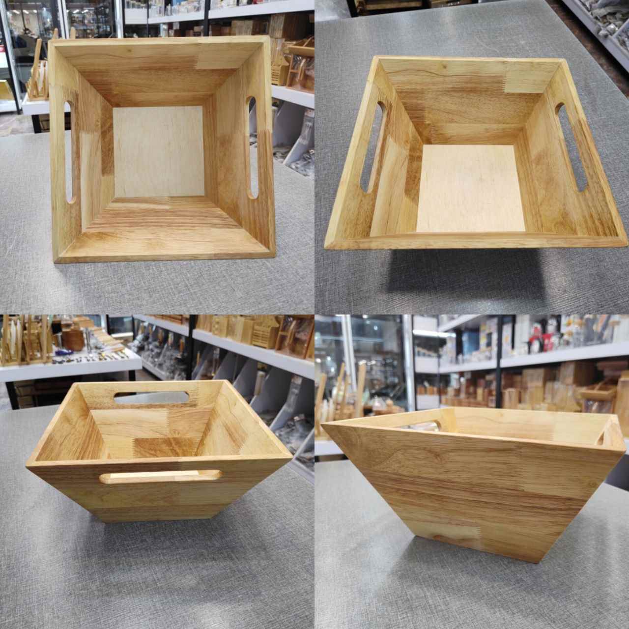 کاسه میوه چوبی دسته دار