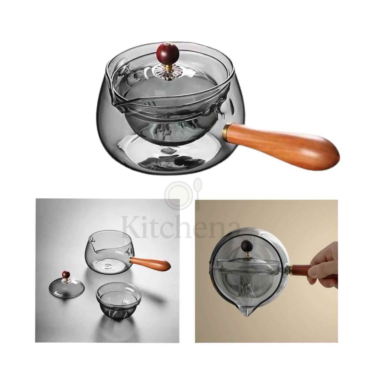 شیرجوش پیرکس دسته چوبی