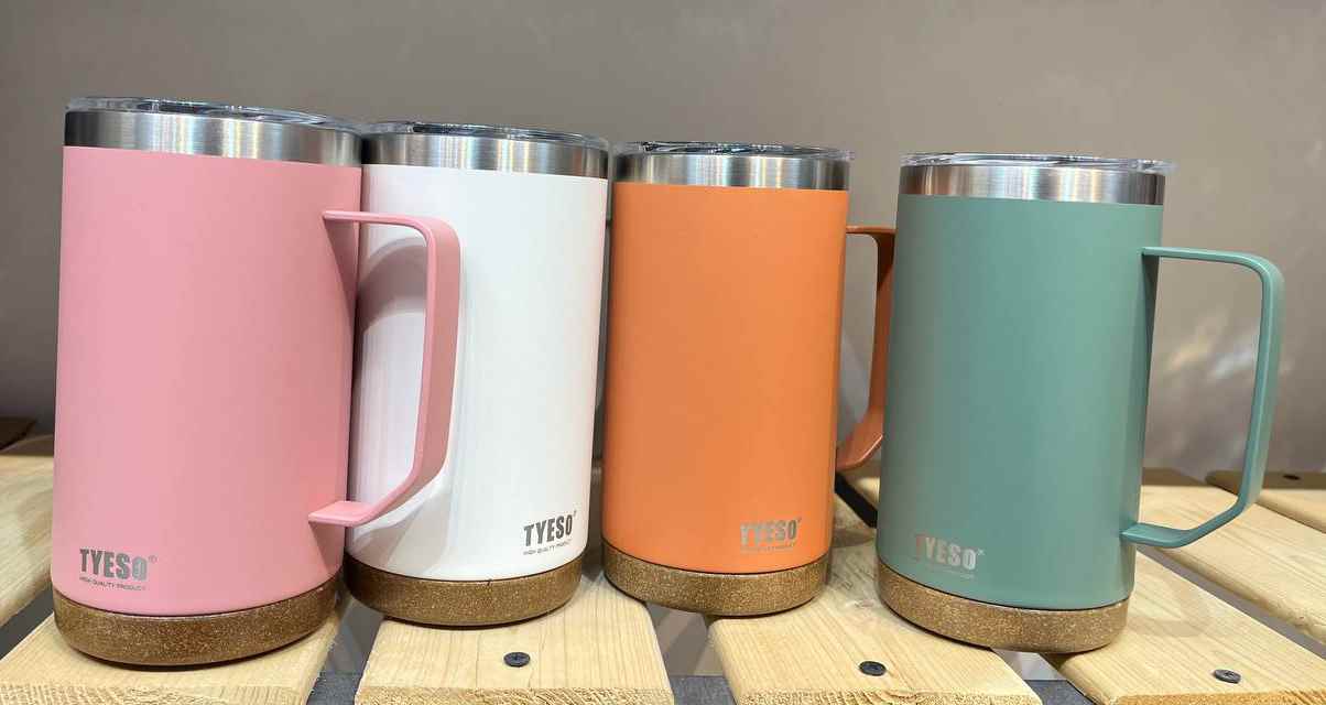 ماگ زیره چوبی و داخل استیل تایسو 710 میل رنگبندی جور