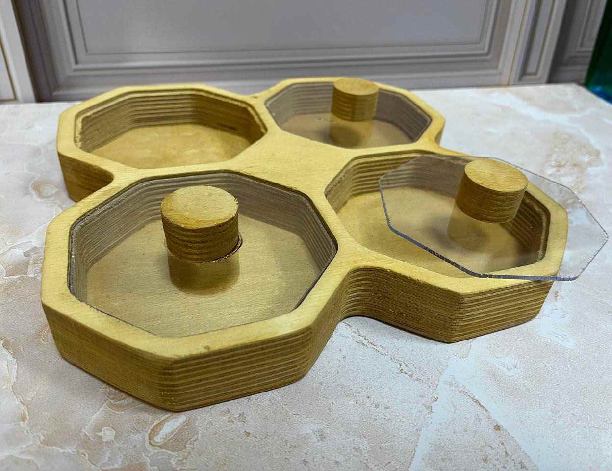 اردوخوری چوبی 4 تیکه هشت ضلعی