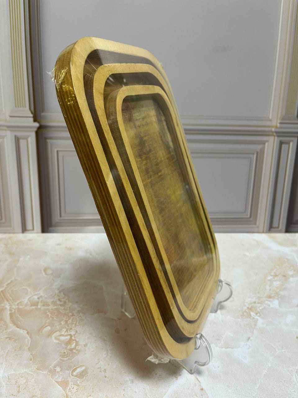 سینی چوبی 3 تیکه مستطیلی