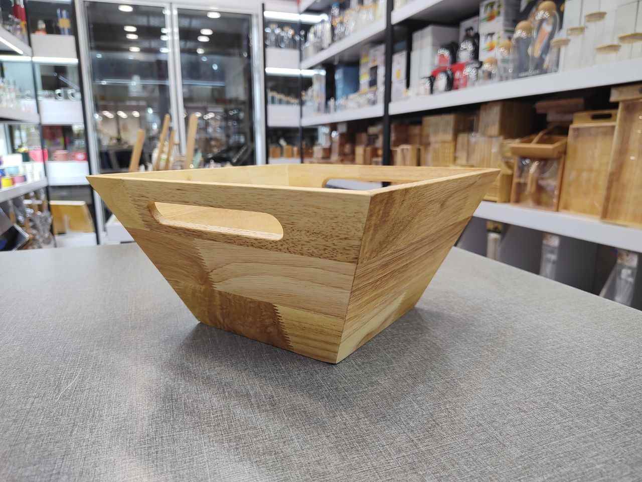 کاسه میوه چوبی دسته دار