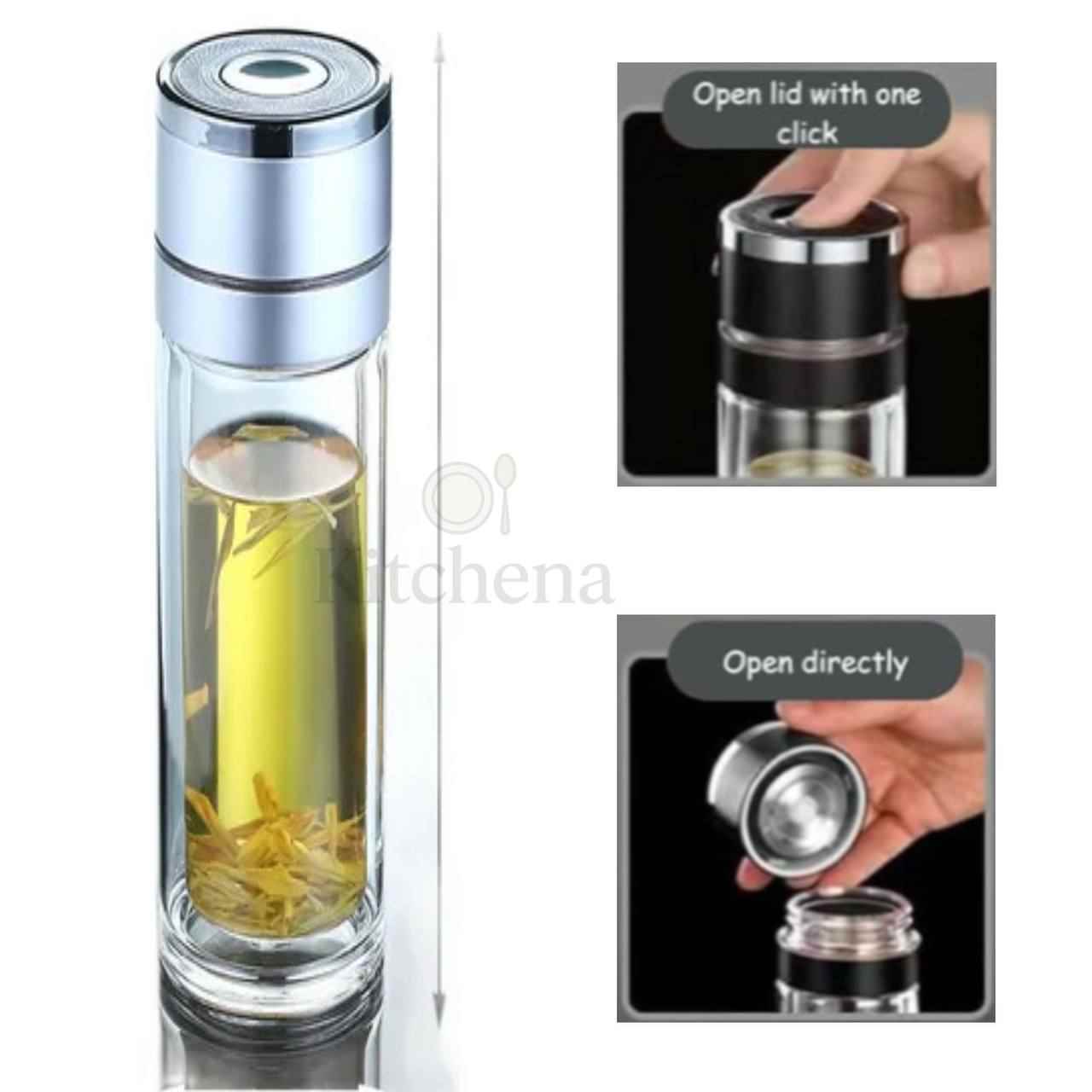 بطری دمنوش درب دکمه ای پیرکس 500 میل