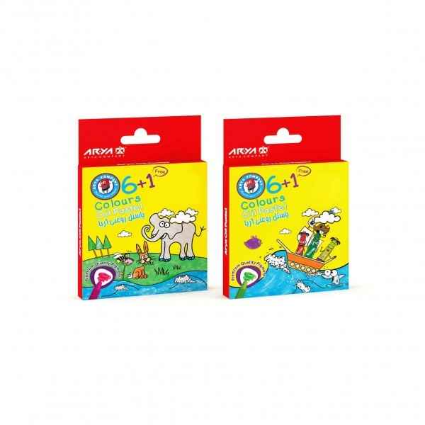 پاستل 1+6 رنگ مقوایی مدل2024 آریا  (12 جعبه)