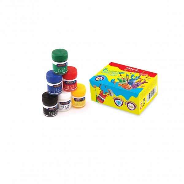 گواش 6رنگ مقوایی مدل4027 آریا  (6 عددی)