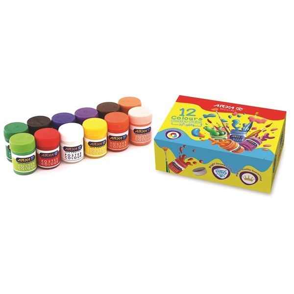 گواش 12رنگ مقوایی مدل 4028 آریا (12 جعبه)