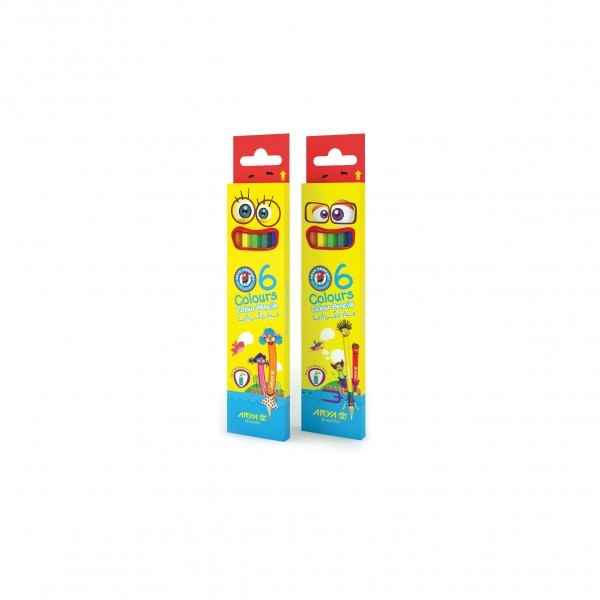 مداد 6رنگ مقوایی مدل3011  آریا (48 جعبه ای)