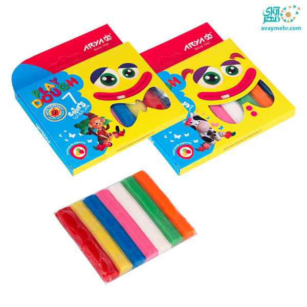 خمیر 7 رنگ مقوایی مدل1047 آریا (12 جعبه)