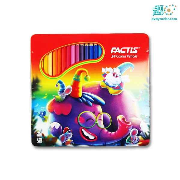 مداد 24 رنگ فلزی تخت فکتیس  {رگلام 12 عددی}