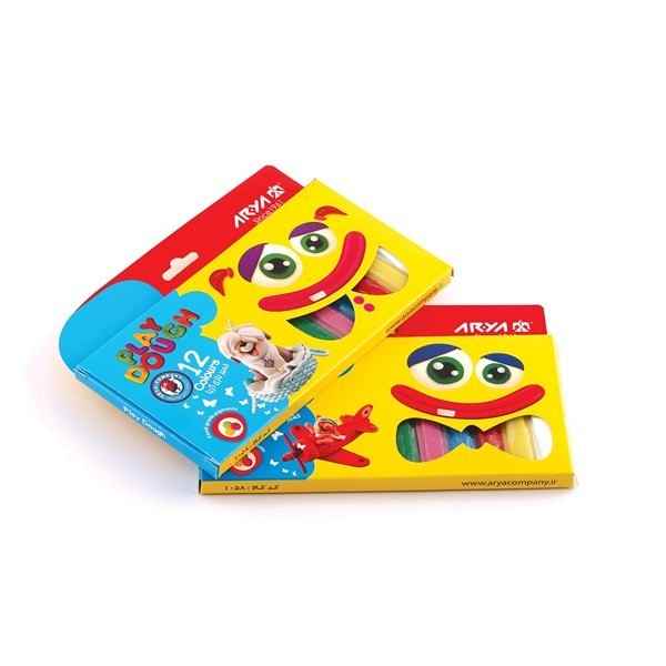 خمیر 12 رنگ مقوایی مدل 1058 آریا   (12 بسته)