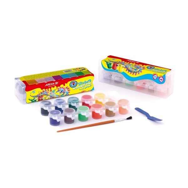 گواش 12 رنگ طلقی پیوسته کوچک مدل4015  آریا (12 جعبه)