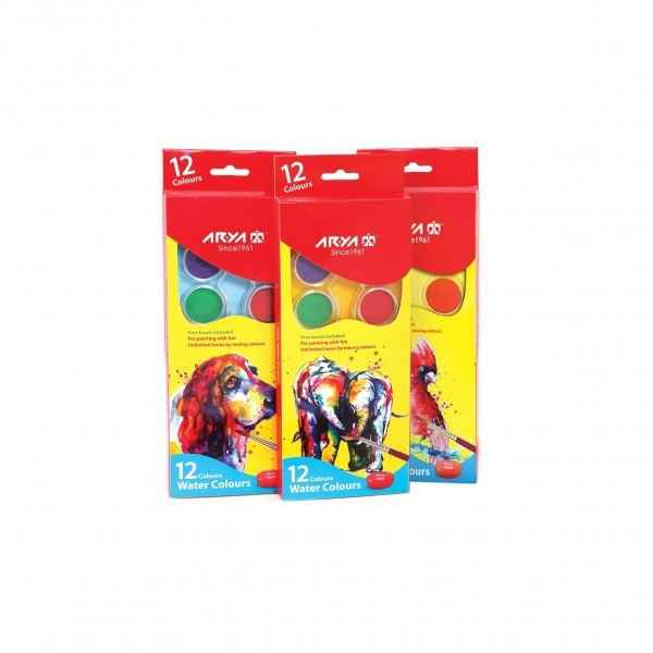 آبرنگ 12 رنگ بیضی بزرگ مدل5005  آریا (12 جعبه)