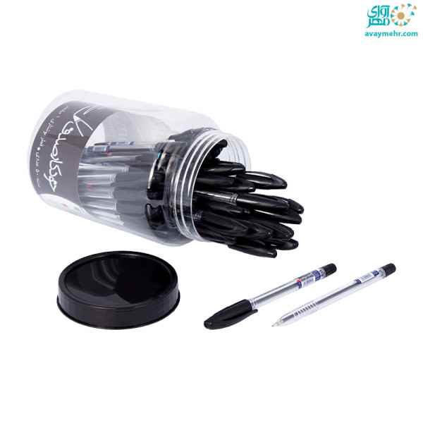 خودکار کریستال مشکی نوک 1 مدل S1 صدف ویستا 