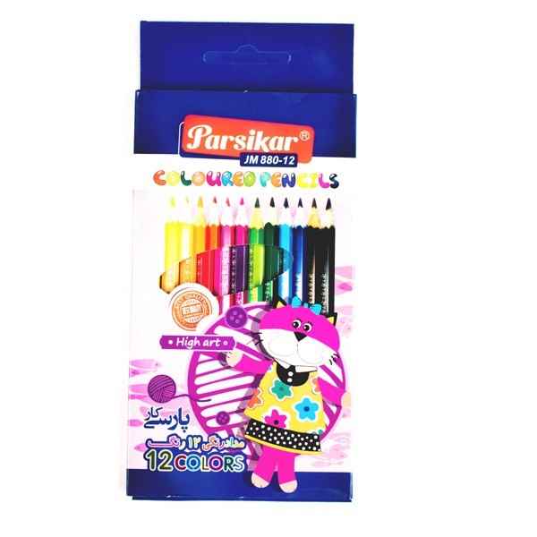 مداد 6 رنگ مقوایی بدنه رنگی مدل JM 880-6 پارسیکار (24 عدد)