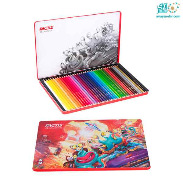 مداد 36 رنگ فلزی تخت  فکتیس (8 جعبه‏ای)