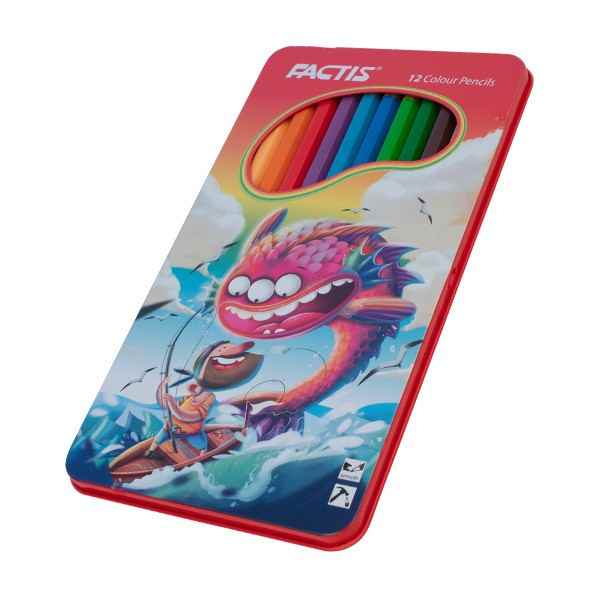 مداد 12 رنگ فلزی تخت فکتیس (24 جعبه‎ای)