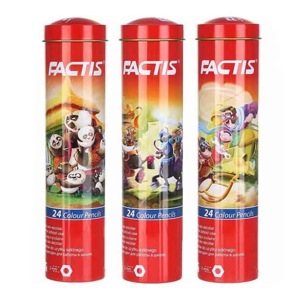 مداد 24 رنگ استوانه ای فکتیس (12 جعبه ای)