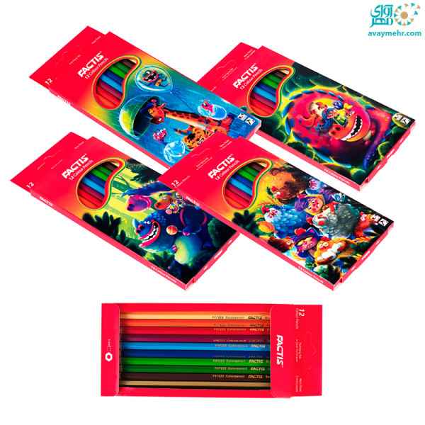 مداد 12 رنگ مقوایی  فکتیس (24 جعبه ای)