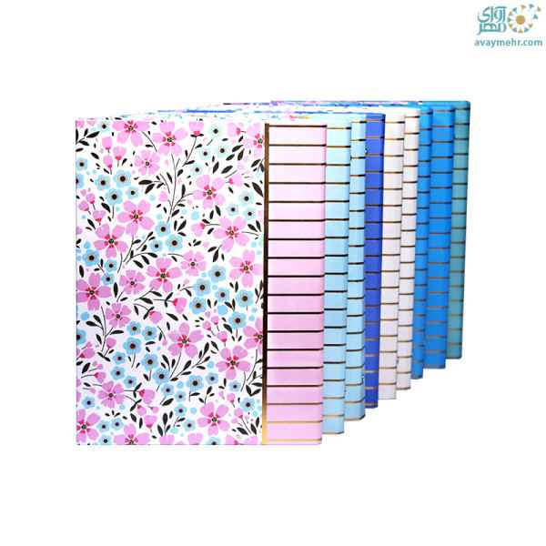 کلاسور 100 برگ 26 حلقه قفل پلاستیکی گل 320  فطرس (9 جلد)