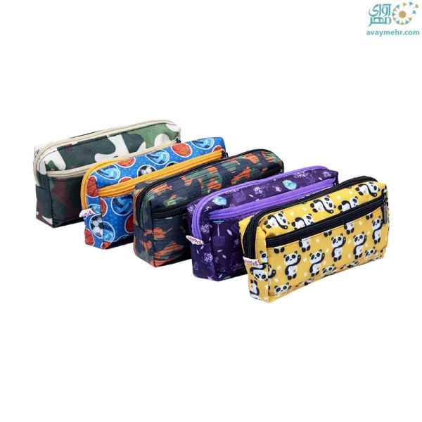 جامدادی سه زیپ طرح دار پاوین (5 عدد)