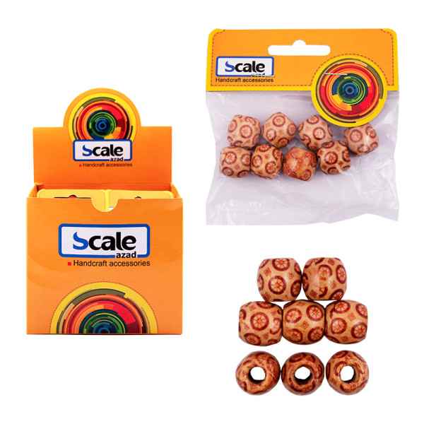 مهره چوبی بزرگ رنگی اسکیل (24 بسته)