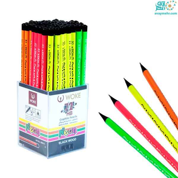 مداد مشکی سه گوش چوب مشکی فسفری صدفی 20019 ووک (72 عددی)