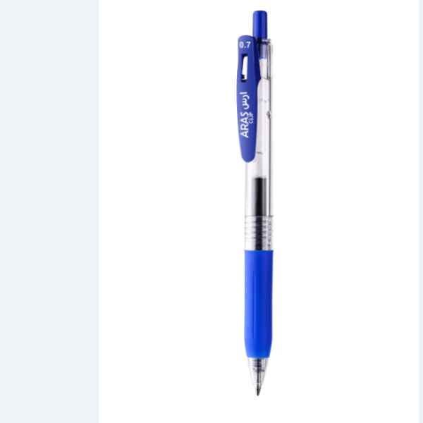 روان نویس آبی 0.7 فشاری گریپ دار AR521 ارس (10 عدد)
