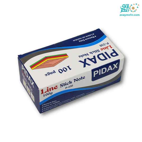 استیک نوت رنگی خط دار100 برگ 75*75 پیدکس P330 (12 عدد)