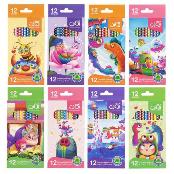 مداد 12 رنگ مقوایی 3916 آوات (12عددی)