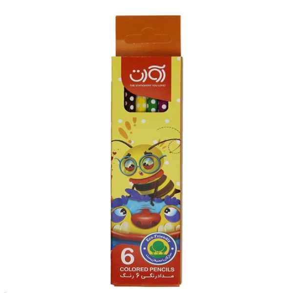 مداد 6 رنگ مقوایی 3918 آوات (24عددی)