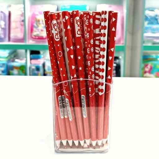 مداد قرمز گرد طرح دار 3950 آوات (72عددی)