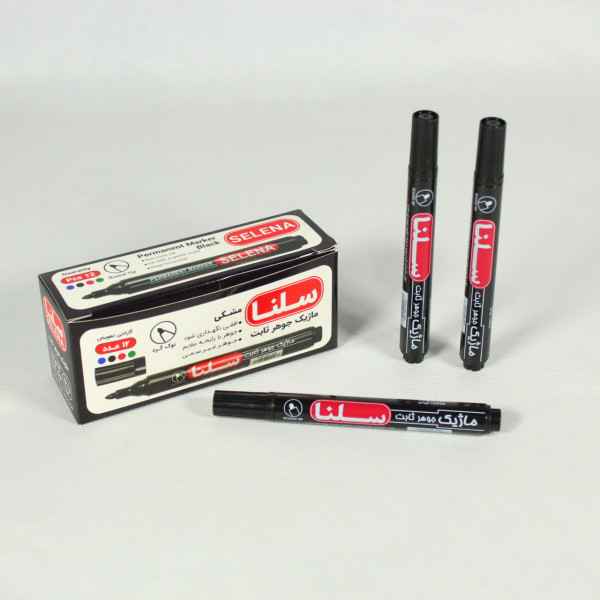 ماژیک معمولی مشکی نوک گرد سلنا (12 عددی)