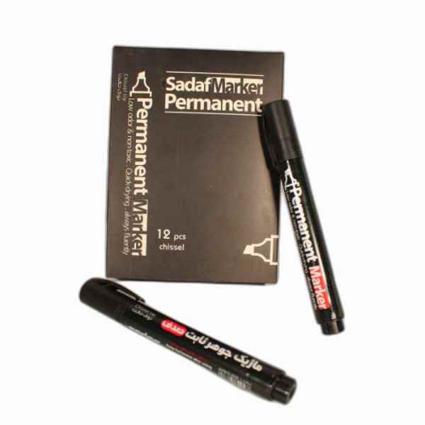 ماژیک پرمننت مشکی نوک تخت صدف ویستا 