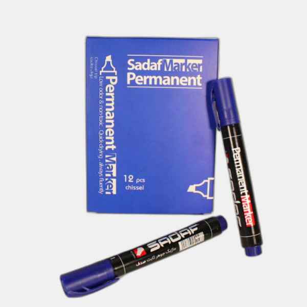 ماژیک پرمننت آبی نوک تخت صدف ویستا 