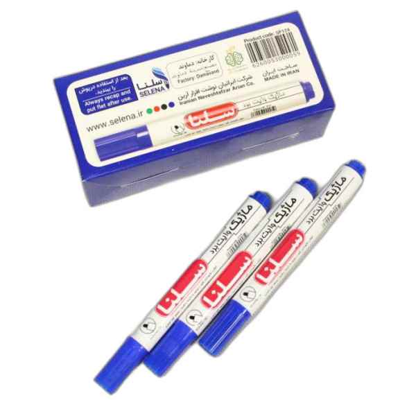 ماژیک وایت برد آبی نوک گرد سلنا (12عددی)
