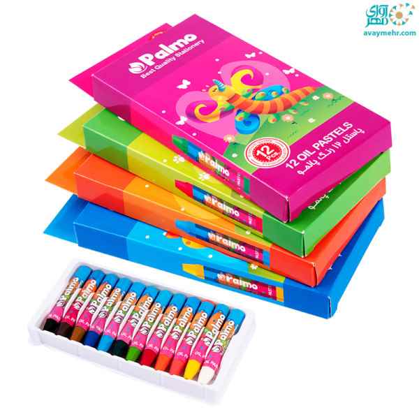 پاستل 12  رنگ مقوایی 2202 پالمو (12 جعبه)