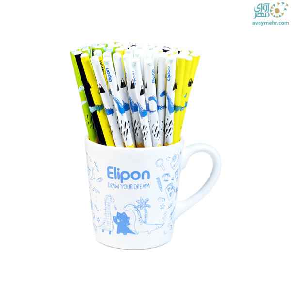 مداد مشکی گرد 72 عددی فانتزی ماگ دار 810 الیپون