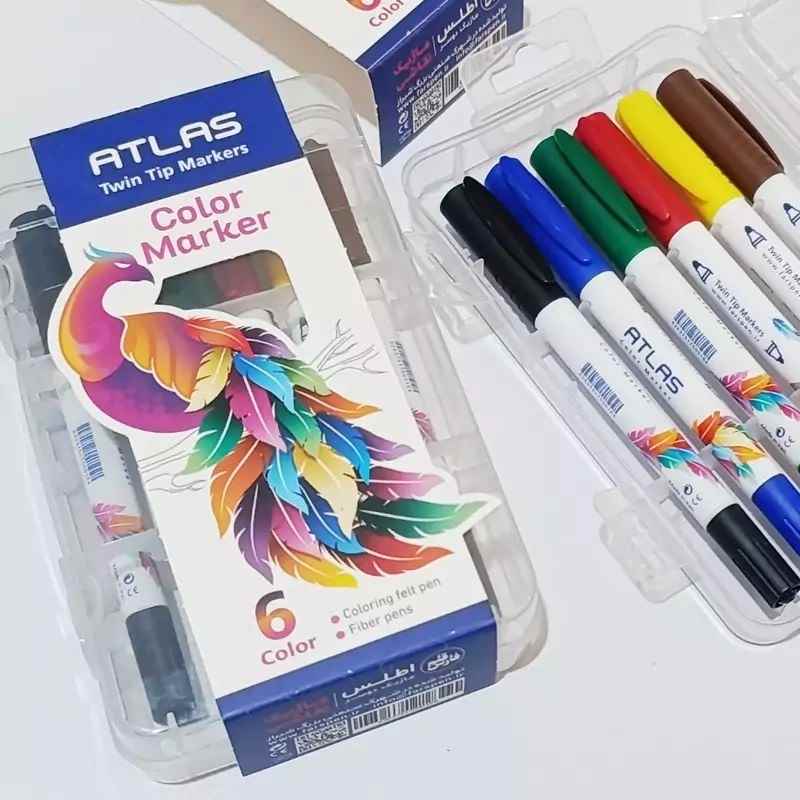 ماژیک نقاشی 6 رنگ اطلس (تک عددی)