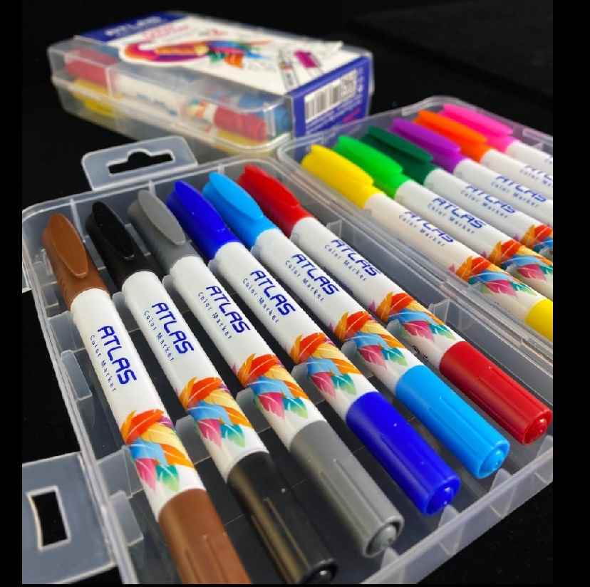 ماژیک نقاشی 12 رنگ طلقی اطلس (تک عددی)