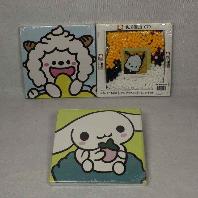 نقاشی پنبه ای بوم دار 20*20 حیوانات صبا (تک عددی)