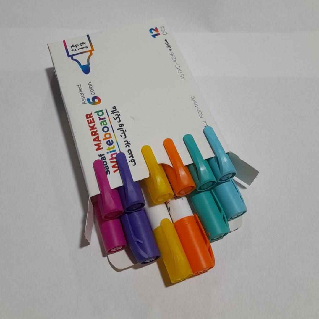 ماژیک وایت برد 6 رنگ نوک گرد صدف 