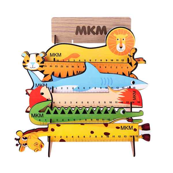 خط کش چوبی فانتزی 15 سانتی متری M/K/M ام کی ام M.K.M تکی