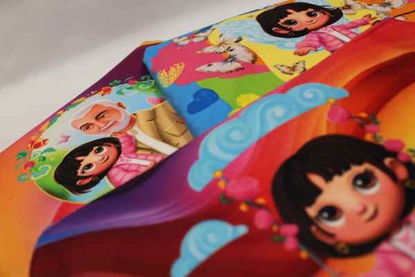 کیف مدارک A5 پارچه ای تک زیپ مخمل ریحانه کوچولو طرفه 
