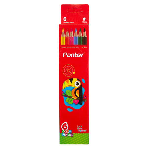 مداد 6 رنگ بدنه مقوایی PCP103-6 پنتر تکی