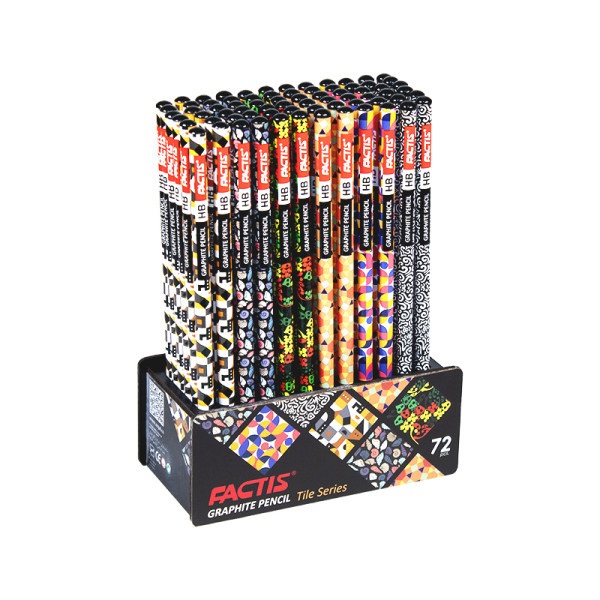 مداد مشکی طرح کاشی فکتیس (72 عددی)