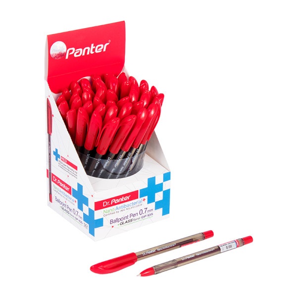 خودکار قرمز نوک 0.7 کریستال نانو آنتی باکتریال  DP105 پنتر (50 عددی)