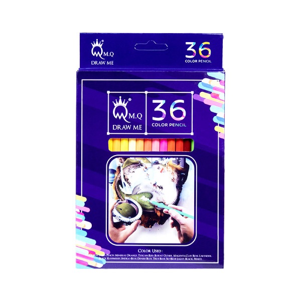 مداد 36 رنگ شش گوش مقوایی آرتیست ام کیو (بسته 4 عددی)